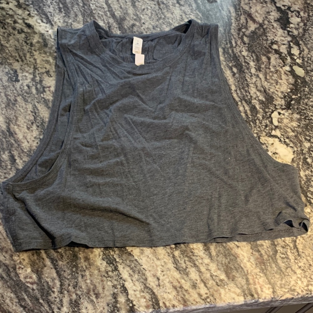 lululemon athletica Charcoal Gray Cropped Muscle Tank